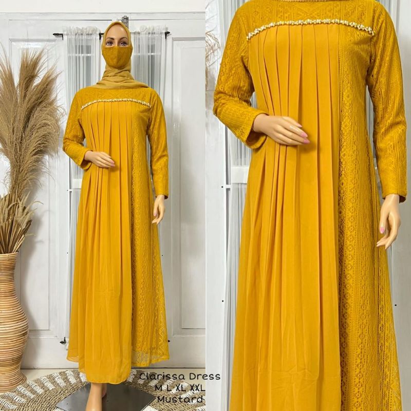 Permata Olshop / Gamis Kebaya Clarissa NF / Gamis Kondangan / Kebaya Modern / Gamis Pesta Mewah / Gamis Brokat