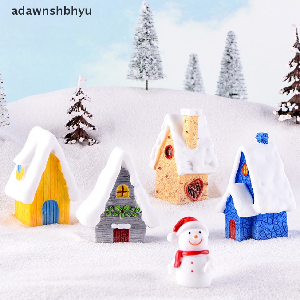 Miniatur Rumah Salju Natal Bahan Resin Untuk Taman