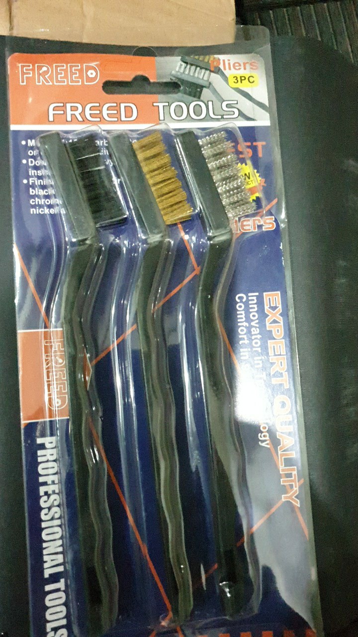 Sikat Kawat Set 3pcs Sikat Besi Mini 7 Inch Sikat Nylon Sikat Kuningan