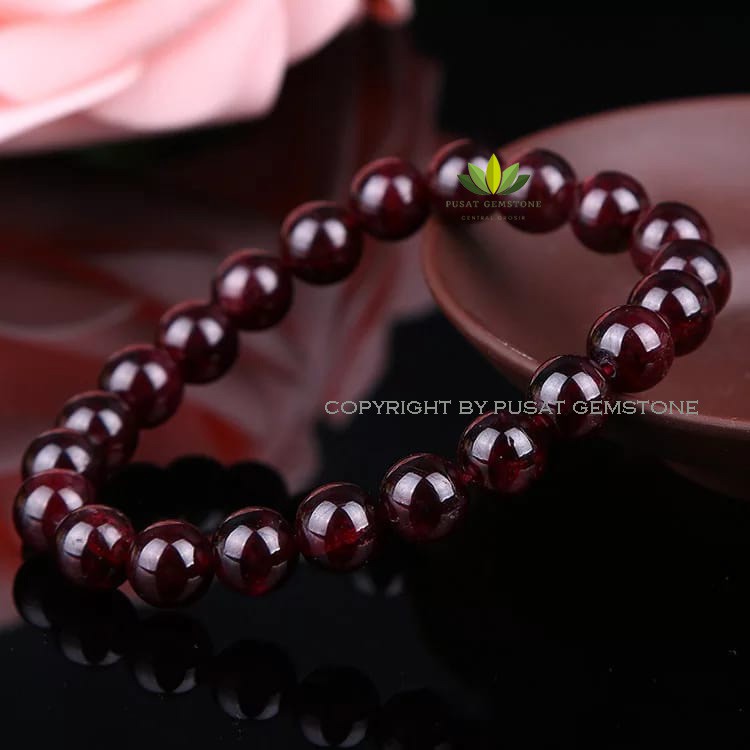 Gelang Batu Alam Garnet Natural Stone Original 100% Asli