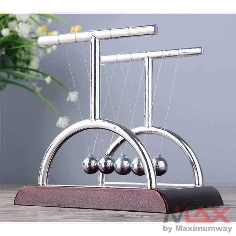 Balance Ball Pajangan Meja Pendulum Newton Model T Size S - LX013 Warna Coklat