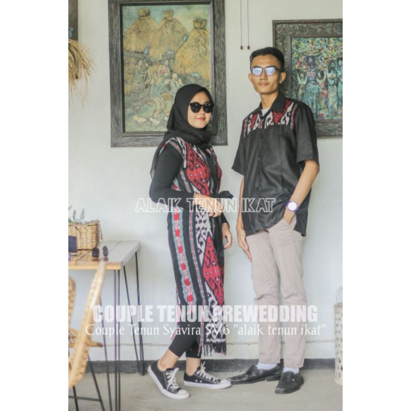 Baju Tenun Couple Tenun Couple Prewedding Couple Syavira SV6 Alaik Tenun Ikat