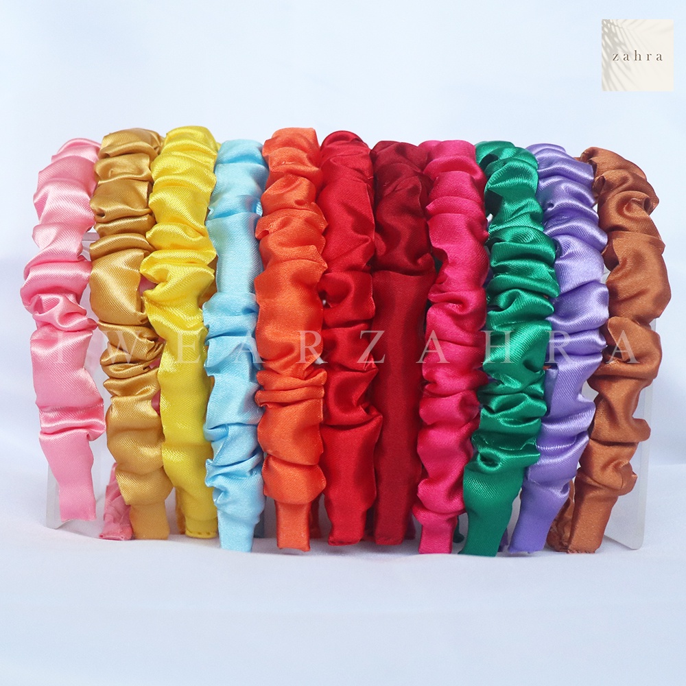 [HAGGYO] KIYOWO MEDIUM HEADBAND - Bando Kerut Korea Aksesoris Rambut Bahan Satin Awan Bandana Hair Accessories Bayi Anak Mutiara Natal Perempuan Wanita