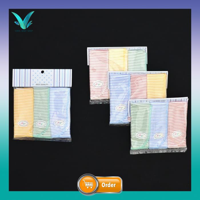 MIYO 3 Pcs Sapu Tangan Bayi/Baby Salur (All Size) / Selampe Baby TC 45