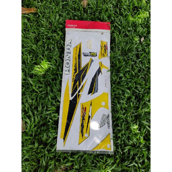 striping grapic list body polet sticker honda supra x 125 dd tahun 2006 2007 kuning original stripin