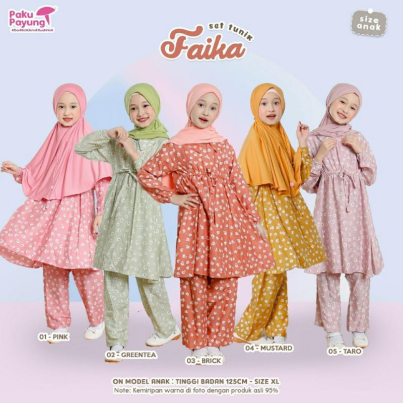 Faika Set Tunik Jilbab By Paku Payung Ppc Terbaru Setelan Pakaian Panjang Muslim Gamis Anak Perempua