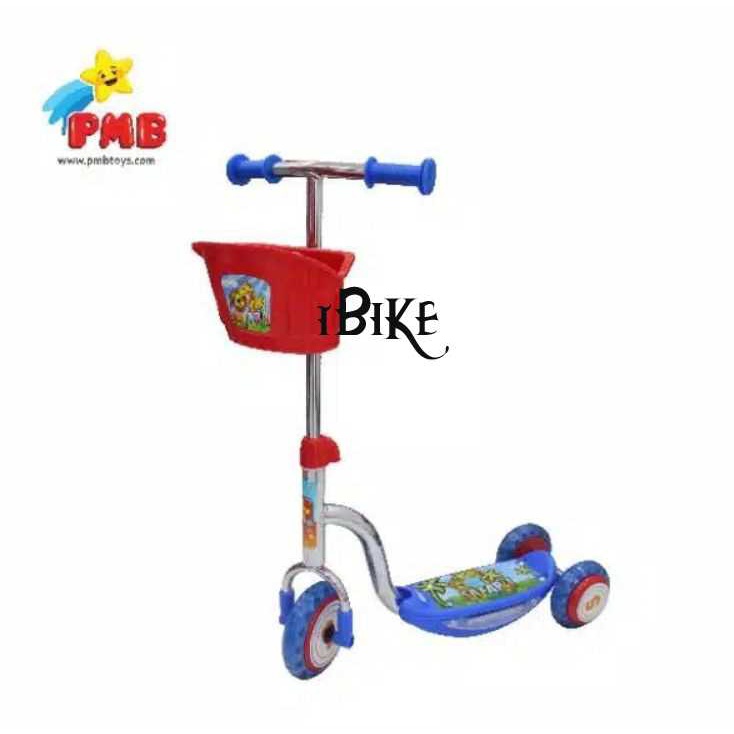 Skuter Roda Tiga Anak PMB S01-CP Spidey! Nikel Krom Otopet