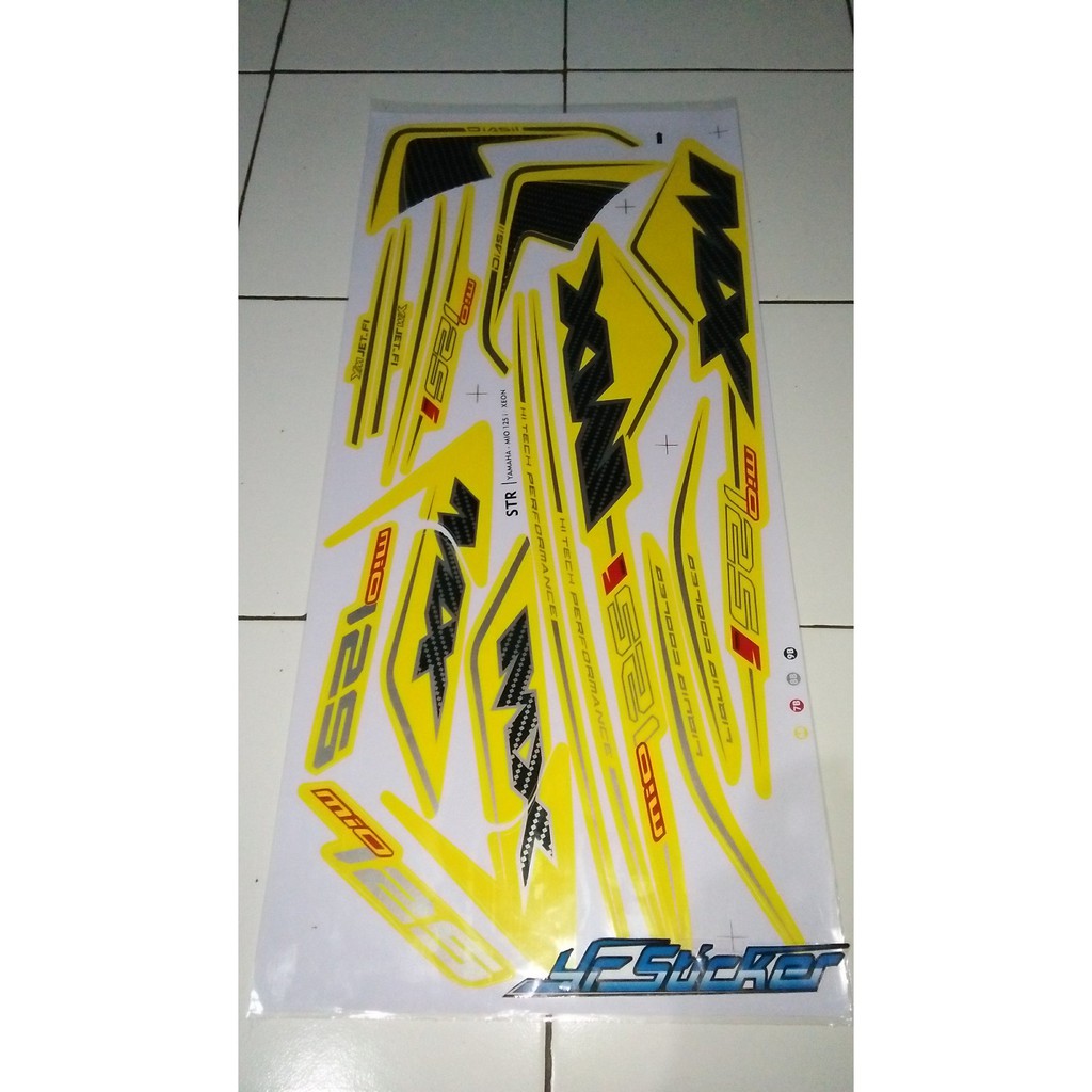 Stiker striping variasi yamaha xeon rc mx125 kuning
