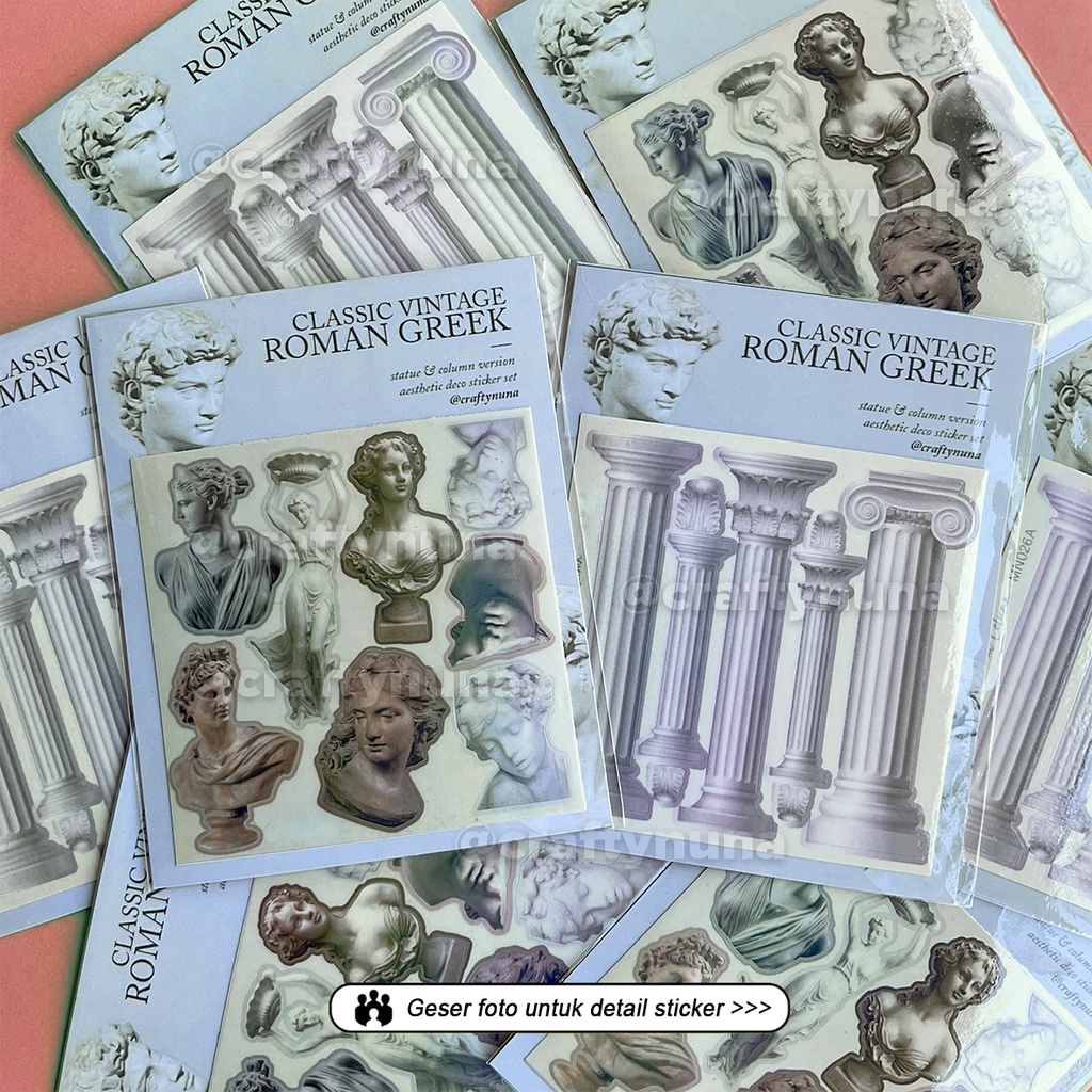 (CNDS03) Vintage Classic Roman Greek Deco Sticker set hias case hp stiker poca aesthetic statue