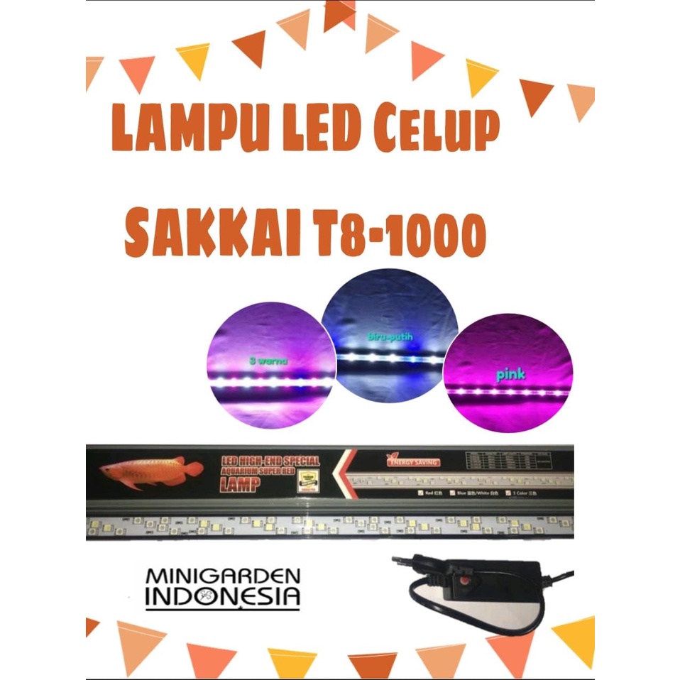 SAKKAI PRO T8-1000 LAMPU CELUP AQUARIUM ARWANA RED AQUASCAPE LED LAMP