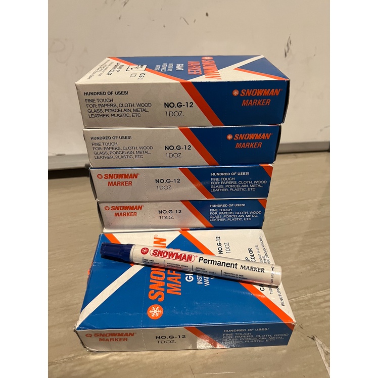 

Spidol Snowman Giant Permanent Marker G-12 Hitam ( 1 Box Isi 12 pcs )