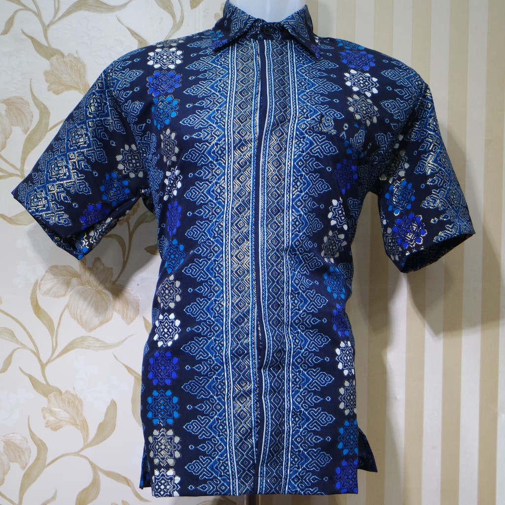 KEMEJA BATIK PRIA TORAJA NAVY