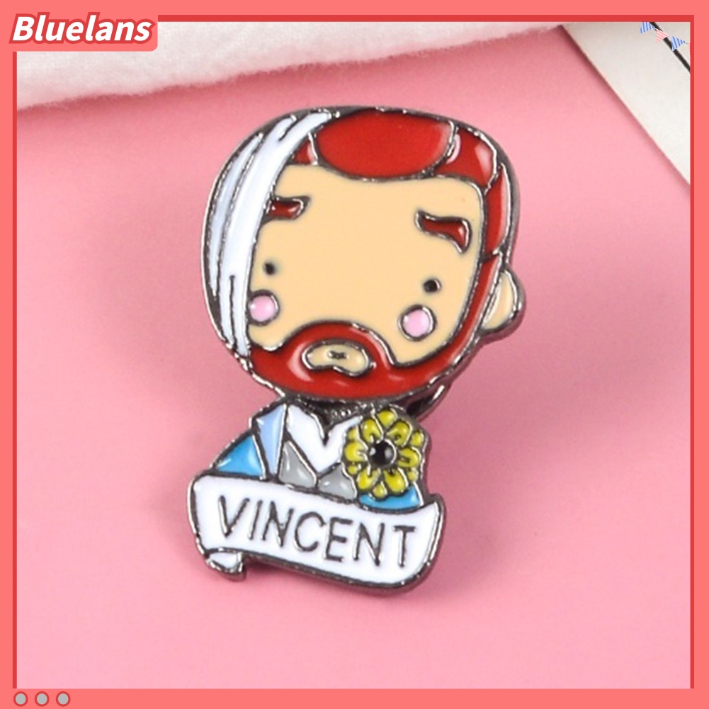 Bluelans Fashion English Letter Vincent Van Gogh Badge Alloy Brooch Pin Clothes Jewelry