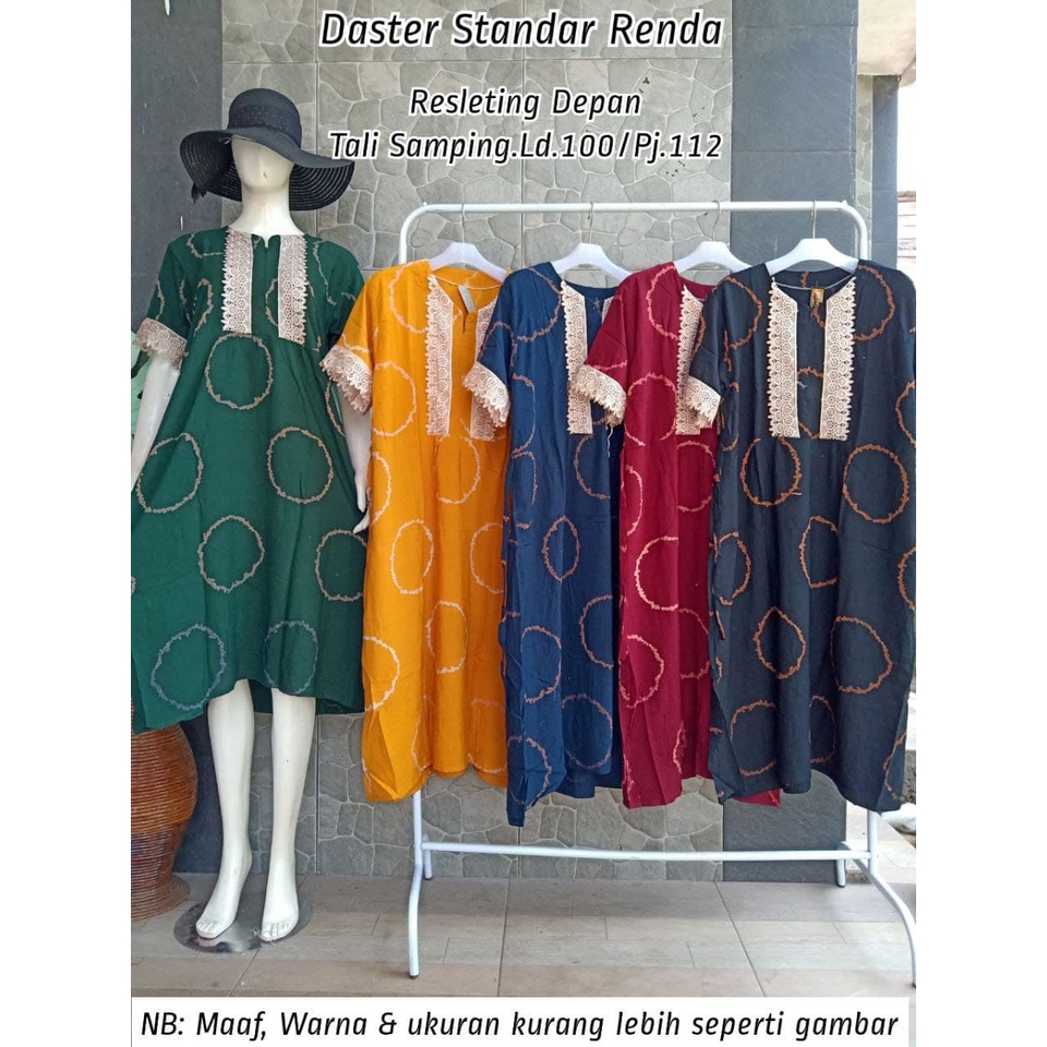 {PROMO} Daster Wanita Longdress Arabian Renda Motif Lengan Panjang, Busui Acak, Batik Asli Pekalonga