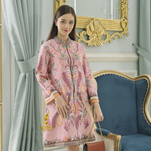 Tunik Jelita Wanita Modern Terbaru Motif Cantik Elegan Batik Prabuseno - S