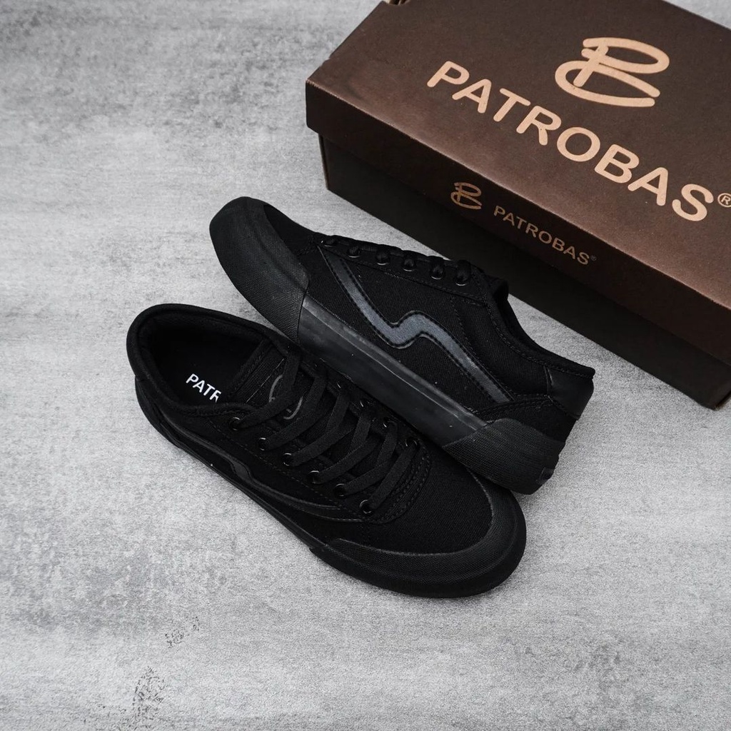 PATROBAS IVAN LOW HIGH ALL BLACK SEPATU PATROBAS PATROBASS PETROBAS