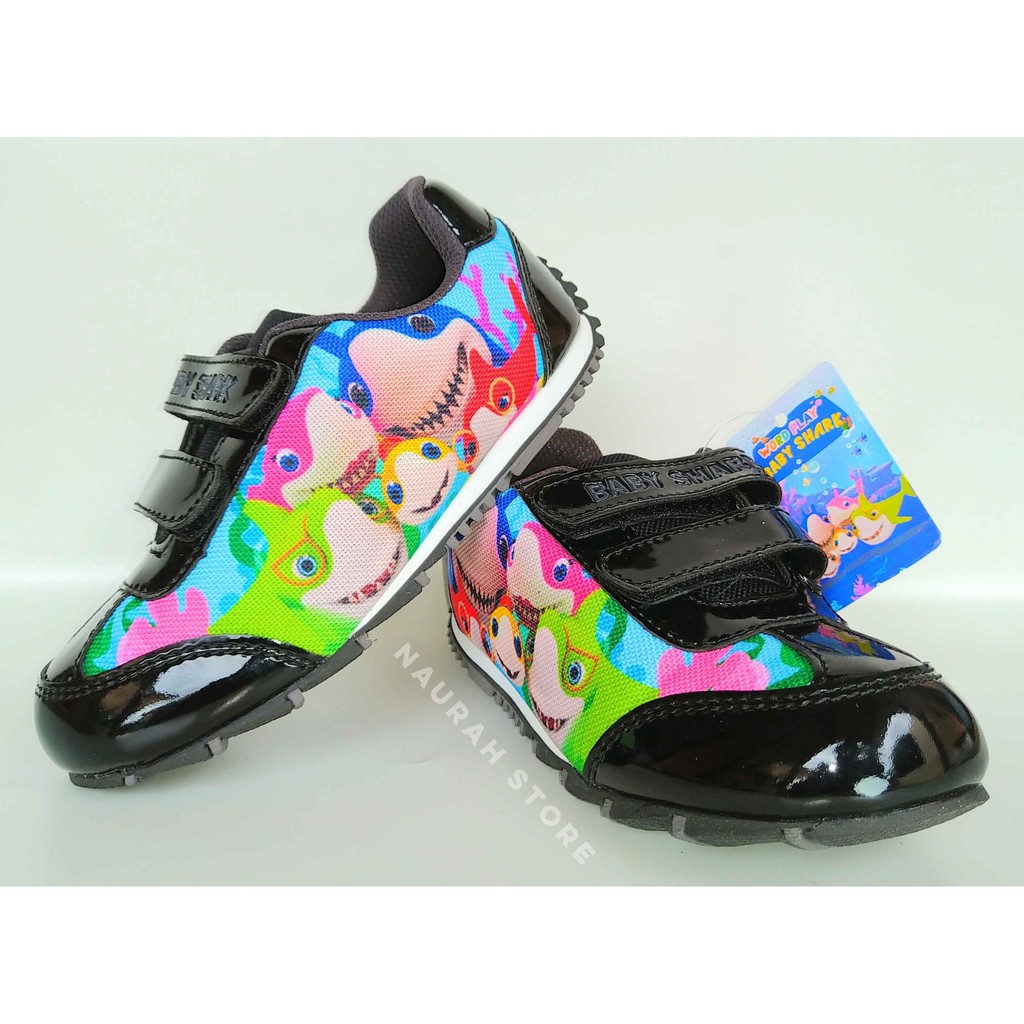 SEPATU BABY SHARK CUTE 100% ORIGINAL PEREKAT VELCRO BSC 001 PAUD TK SD DISKON PROMO MURAH OKE