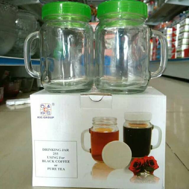 Drink jar/Mug tutup/Gelas tutup KIG 255 ml set 2 pcs