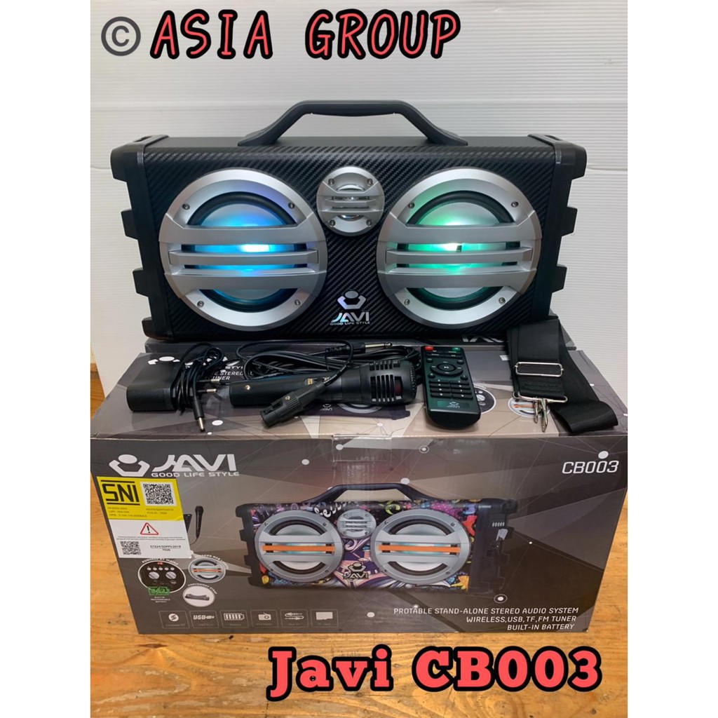 SPEAKER JAVI CB 003 ORIGINAL speaker karaoke bonus mic (SUPPORT GUITAR IN BLUETOOTH RADIO USB sd)