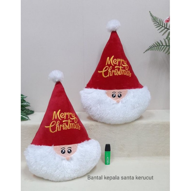 Bantal boneka santa Salju Snowman natal ul.30cm merry christmas kantor