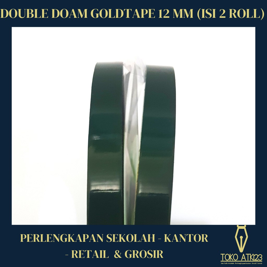 Isolasi Double Foam Merk Goldtape 12mm (1 Set isi 2 Rolls)