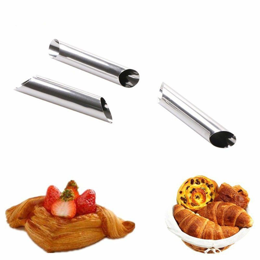 [Elegan] Bake Tabung Puff Cone Maker DIY Kue Cannoli Decor Pastry Danish Roti Dessert Stainless Steel