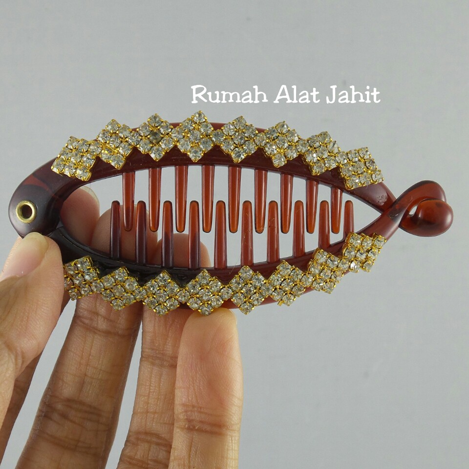 Jepit Rambut Ikan Permata Kotak 8cm Model D