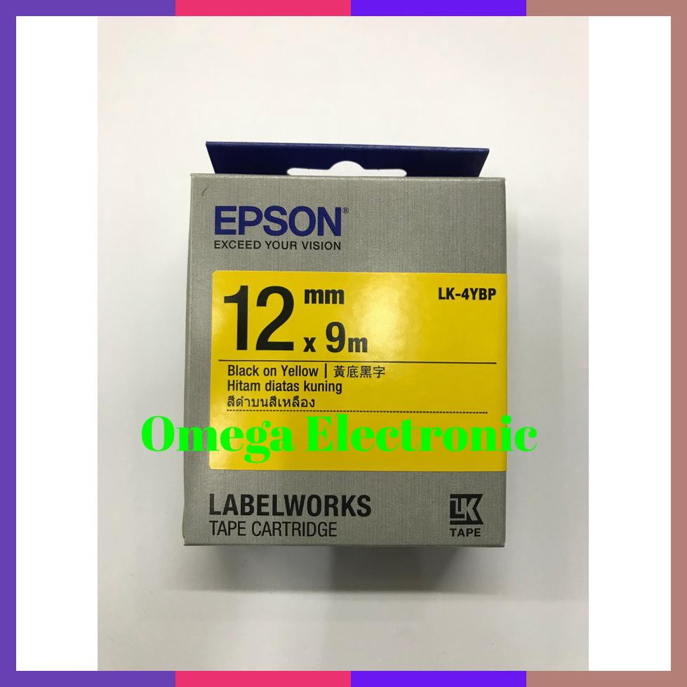 

Epson Labelworks 12Mm Black On Yellow Label Tape Catridge Lk4Ybp