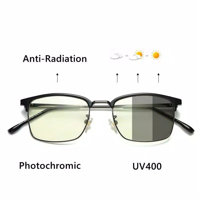 Kacamata Photocromic Antiradiasi Blue Ray Komputer Unisex