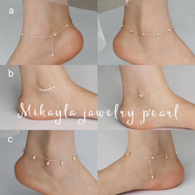 Gelang kaki|Gelang kaki silver|Gelang kaki perak mutiara lombok|Gelang kaki mutiara tawar|Gelang kak