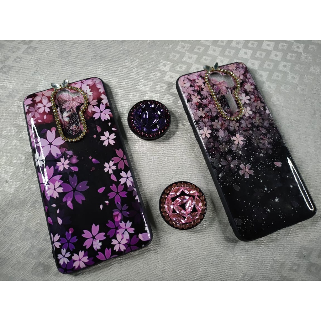 CASE KOREAN SWAROVSKY + POP SOCKET REALME 5 PRO