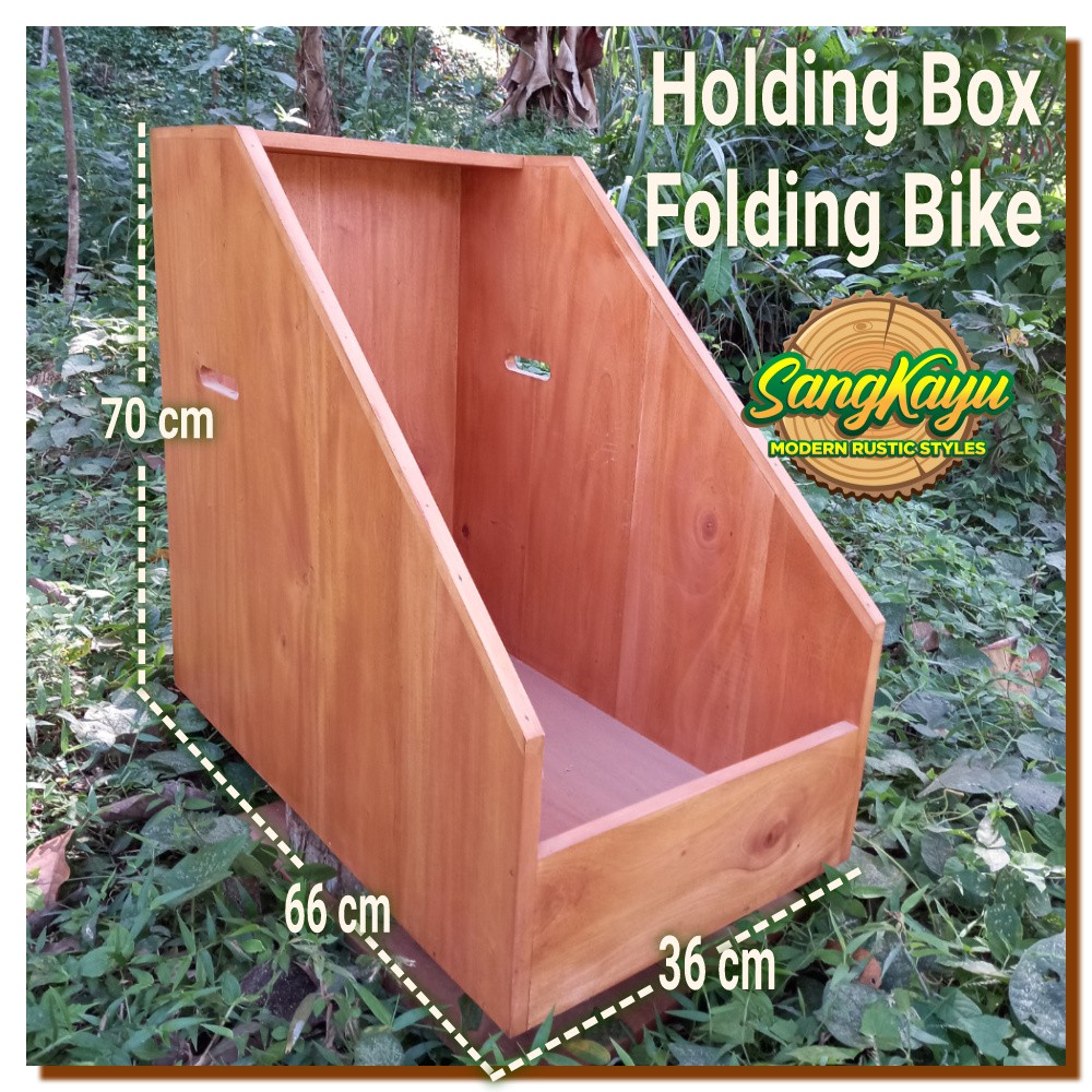 Folding bike box sepeda lipat 70x66x36 cm kotak kayu sepeda lipat kayu