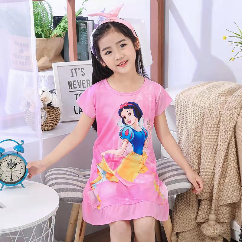 (Hello Girl)SY-02 Dress Tidur Anak Tali Kecil Motif Princess Import