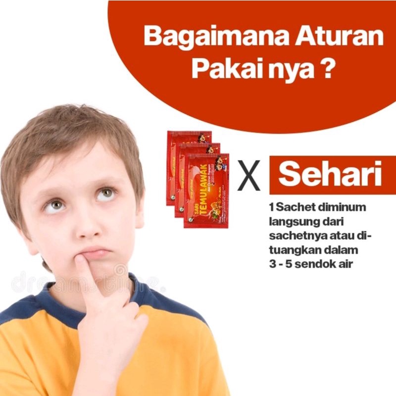 Sari Temulawak Syrup Herbal Memperbaiki Nafsu Makan Anak isi 12 sachet