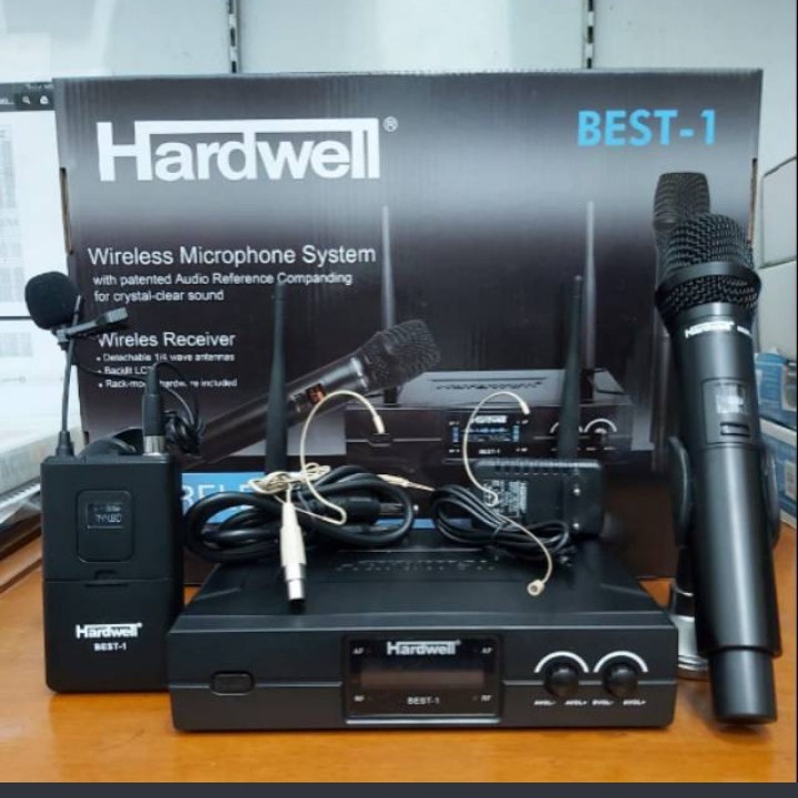 Mic Wireless Hardwell BEST 1 Handle Clip On Headset Original