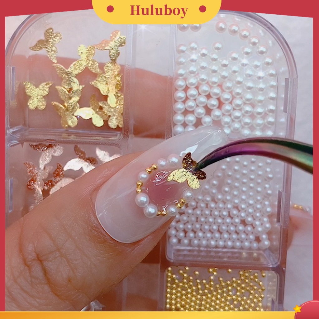 Huluboy Huluboy♡ Butterfly Ornamen Kupu-Kupu Bahan Metal Untuk Dekorasi Kuku