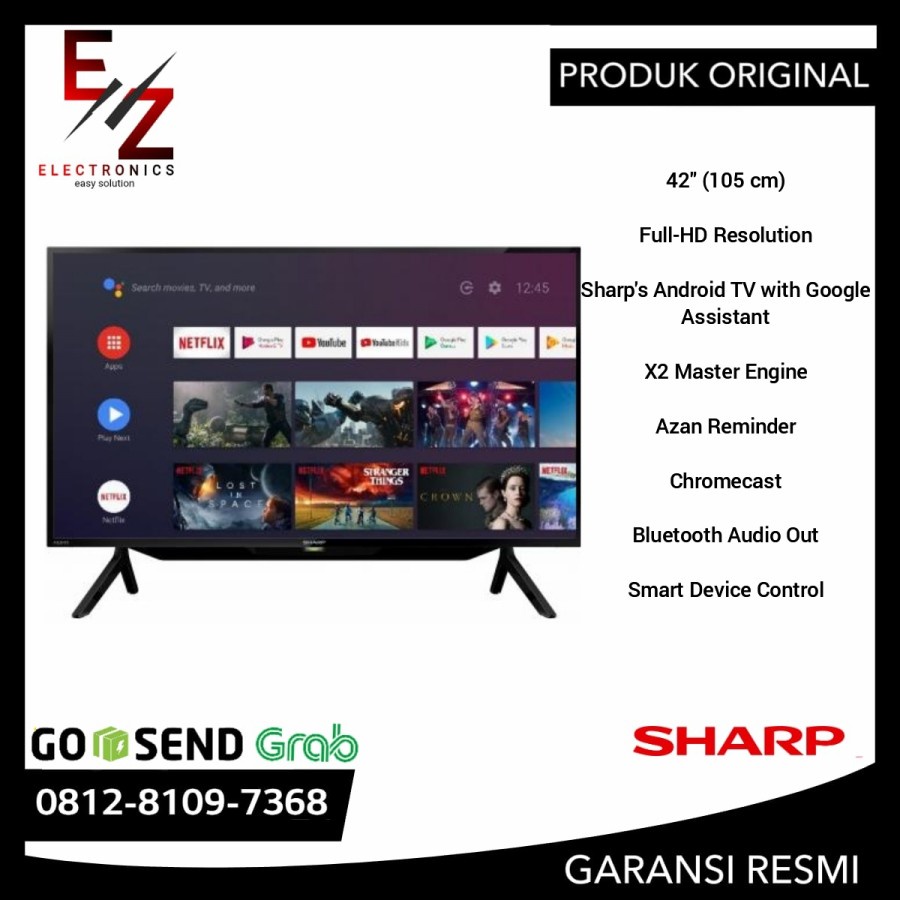 LED TV SHARP 2T-C42BG1I FULL HD ANDROID TV 42 INCHI 2T C42BG1I GARANSI