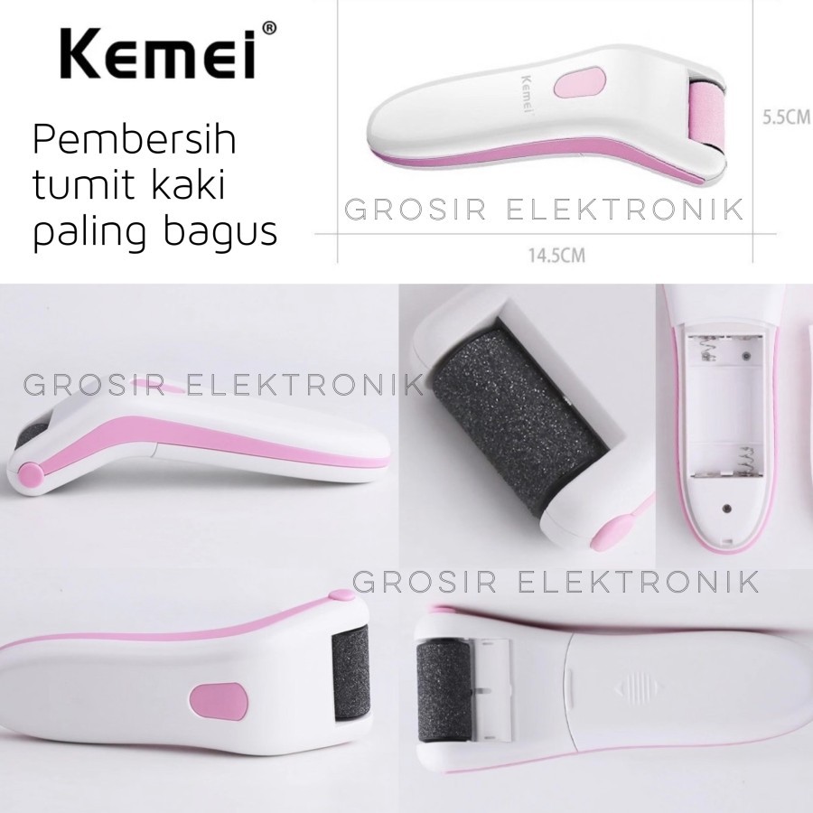 Kemei KM 374 Penghalus Penghilang Tumit Kulit Kaki Pedi Vac Callus Remover Waterproof Kemei KM-374