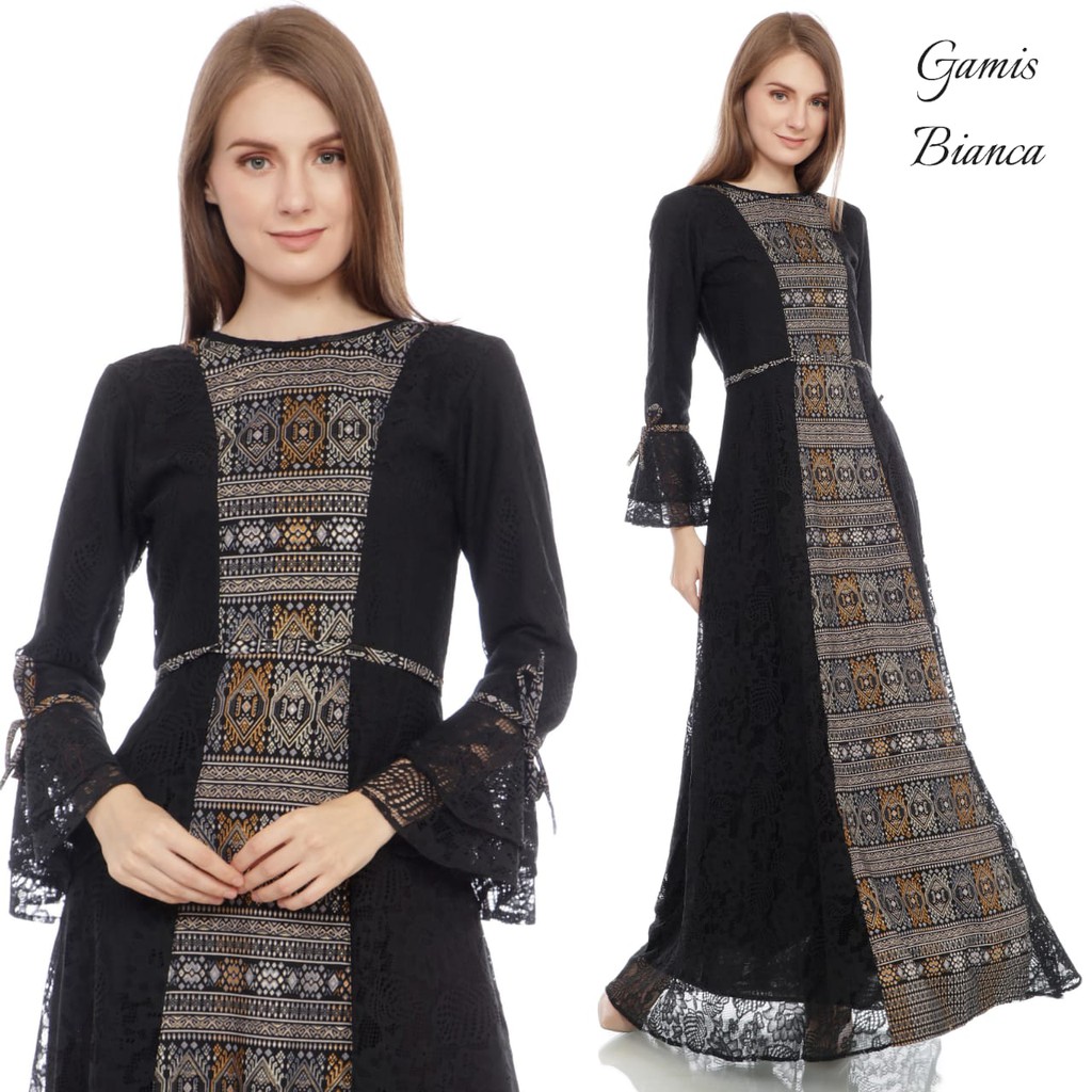 GAMIS BROKAT PESTA IBU ANAK/GAMIS LEBARAN MODEL BIANCA/GAMIS COUPLE IBU ANAK/GAMIS BIANCA CANTIK