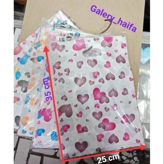 Kantong Plastik Motif Love Ukuran 25x35 cm