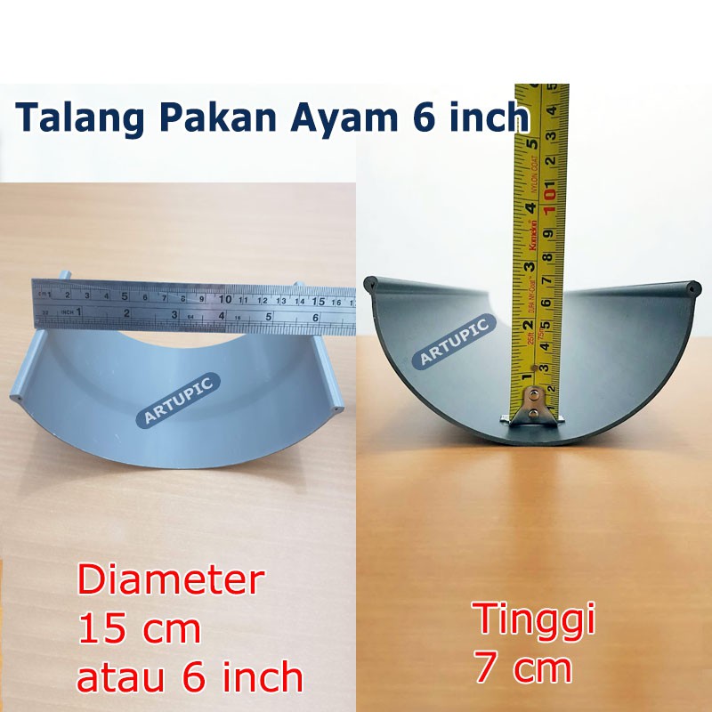 Talang Pakan 6 inch DUA METER Talang Tempat Makan Pakan Ayam Petelur Layer 6 inch Setengah Lingkaran