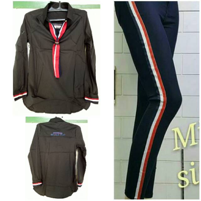 Kemeja Gucci+ celana gucci set