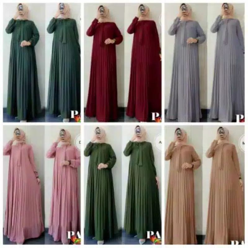 Gamis Plisket terlaris best seller