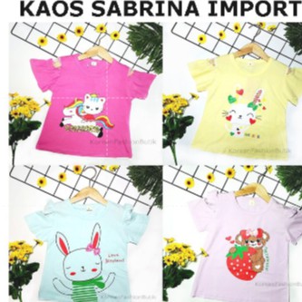 KAOS IMPORT ANAK PEREMPUAN SABRINA JARING/KAOS IMPORT SABRINA TERMURAH BISA COD