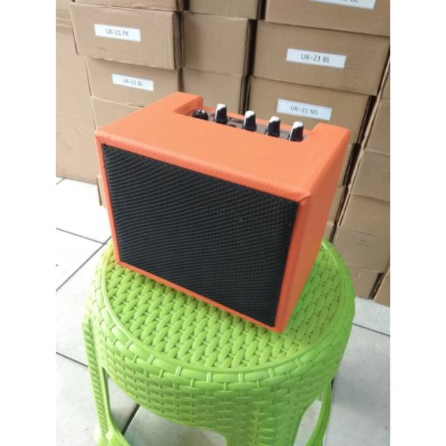 Amply  Mini Gitar Oranye Sound 4 Inch Speaker Murah