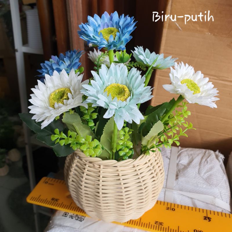 ID BUNGA MATAHARI + VAS ROTAN BESAR