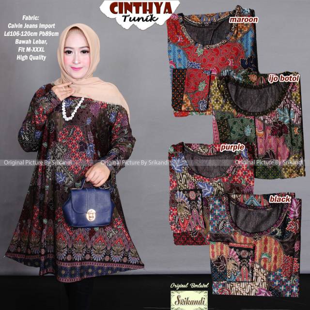Cinthya Tunik Batik Calvin Jeans by Srikandi