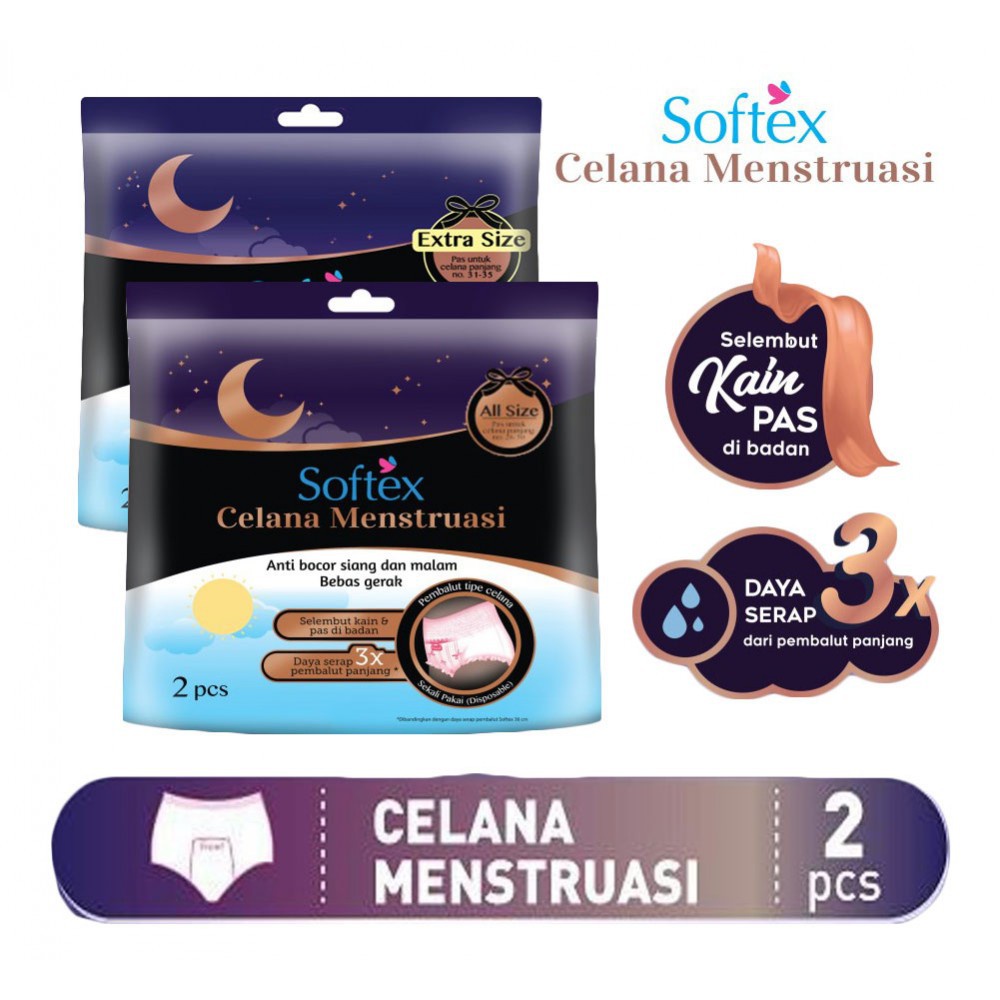 Celana Menstruasi Softex Isi 2pcs - All Size / Extra Size