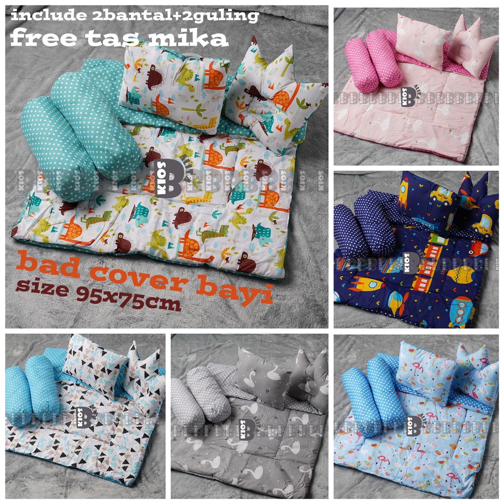 BedCover Set Lengkap (Bedcover, Bantal Guling Bayi,  Bantal Crown Mahkota) Kado bayi lahiran / Bed cover set bayi anak big size premium baby bedding set