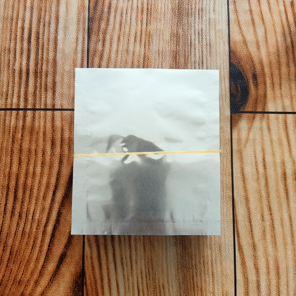 

kantong sachet kemasan aluminium uk 8x9 untuk 15 gram
